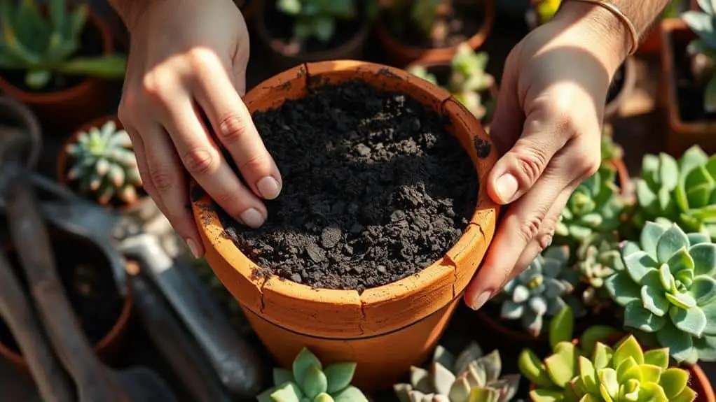 applying potting mix correctly