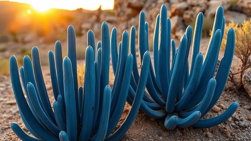 artistic blue chalksticks display