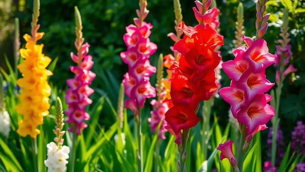 colorful blooming flower stalks