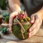 create kokedama succulent easily