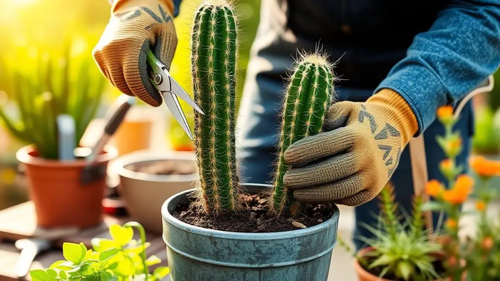 cutting and rooting cactus