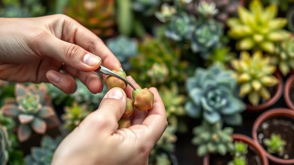 easily remove succulent pups