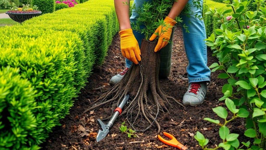 eliminate rooted bush regrowth