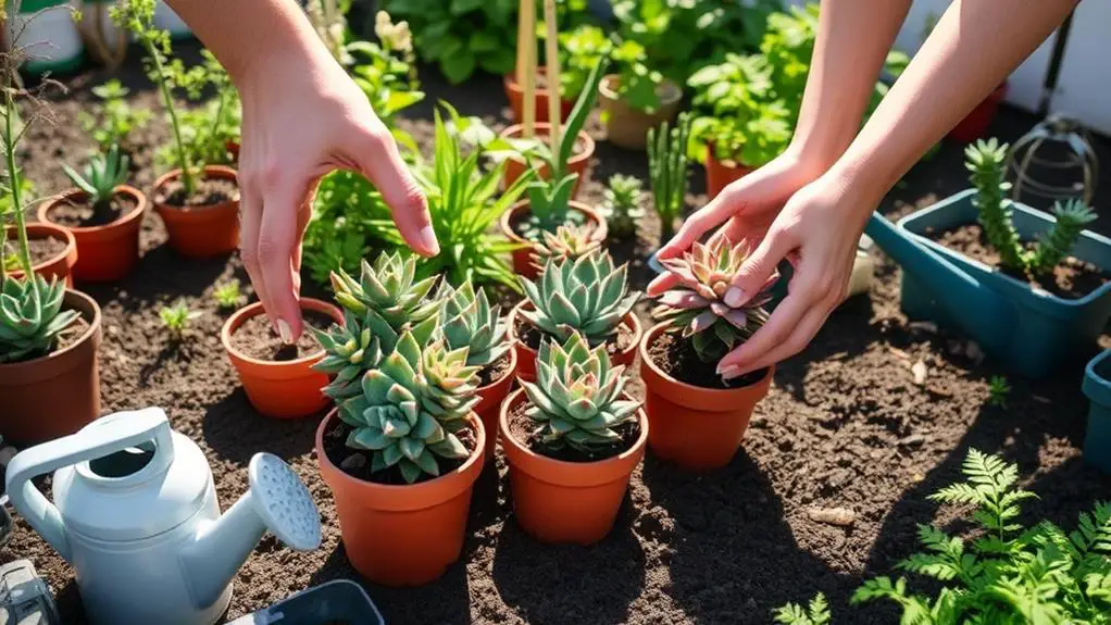 moving succulents outdoors safely