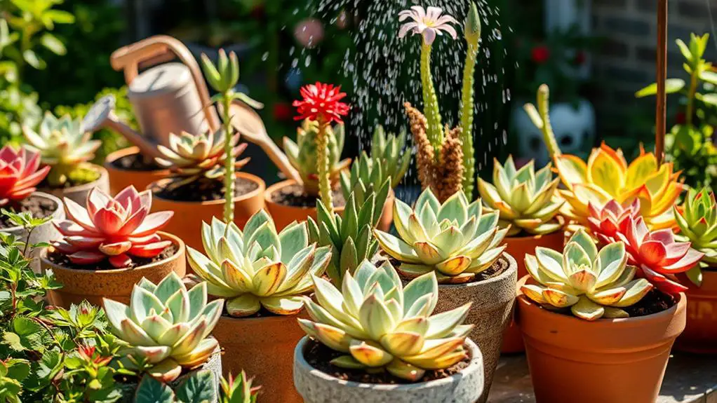 nurturing colorful succulent plants