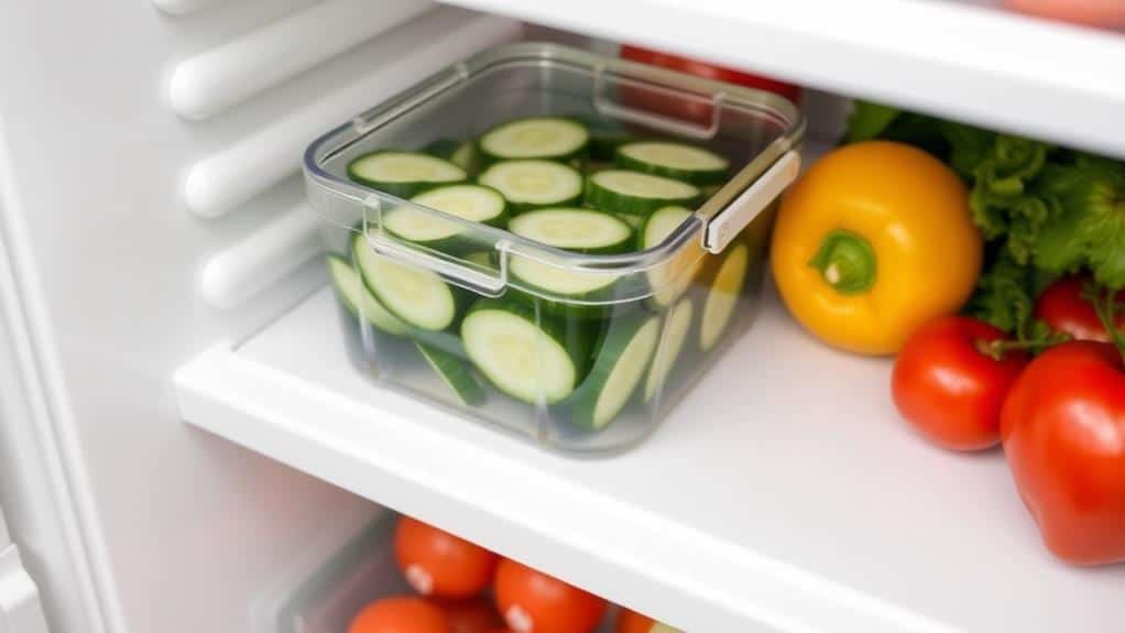 properly store sliced cucumbers