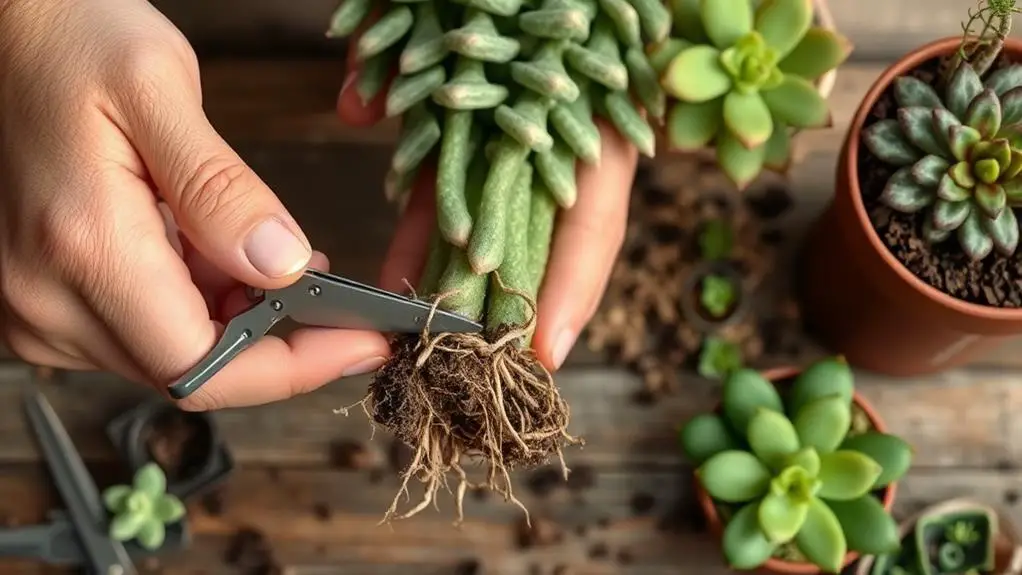 repotting succulent after drying