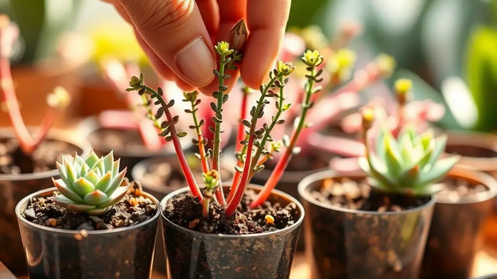 rooting new plant cuttings