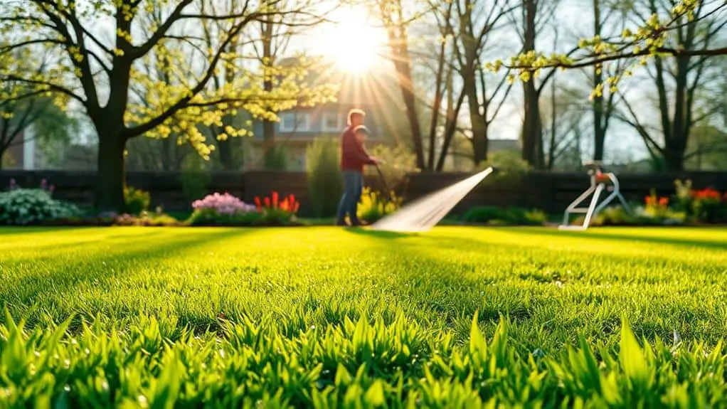 spring lawn watering timing