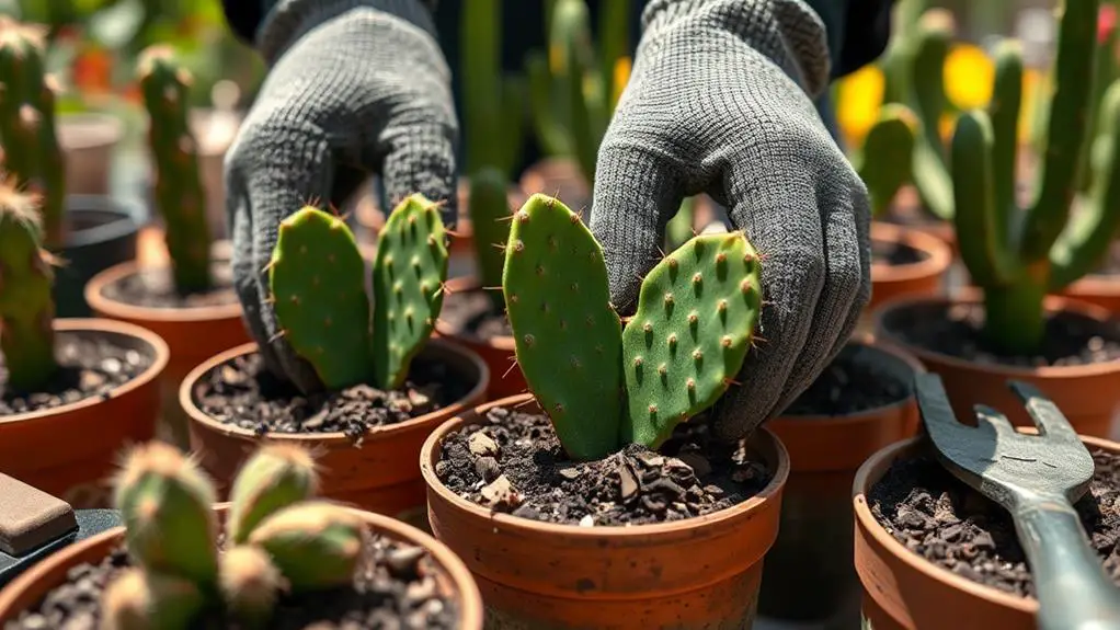 successfully rooting cactus pads