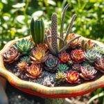 succulent bird bath planter