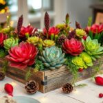 succulent christmas table decor