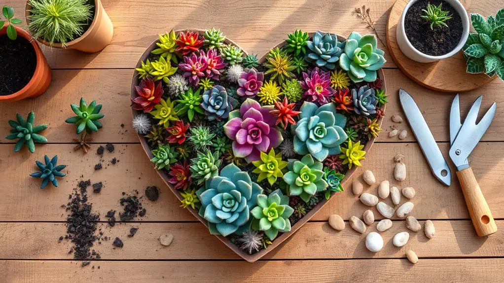 succulent heart diy tutorial