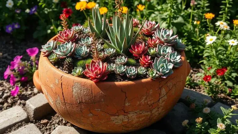 Turn Your Cracked Pot Into A Stunning Succulent Garden