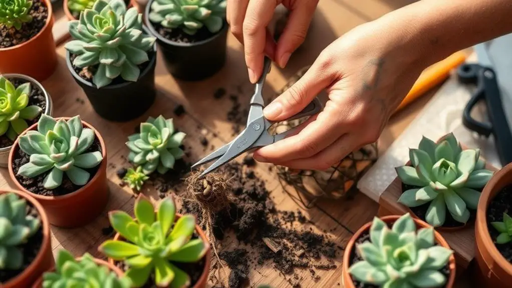 trim succulent roots guide