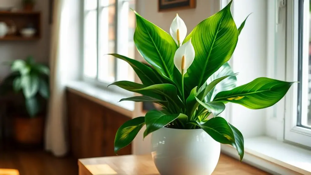 tropical houseplant with flowers