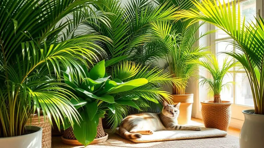 tropical trees with fronds