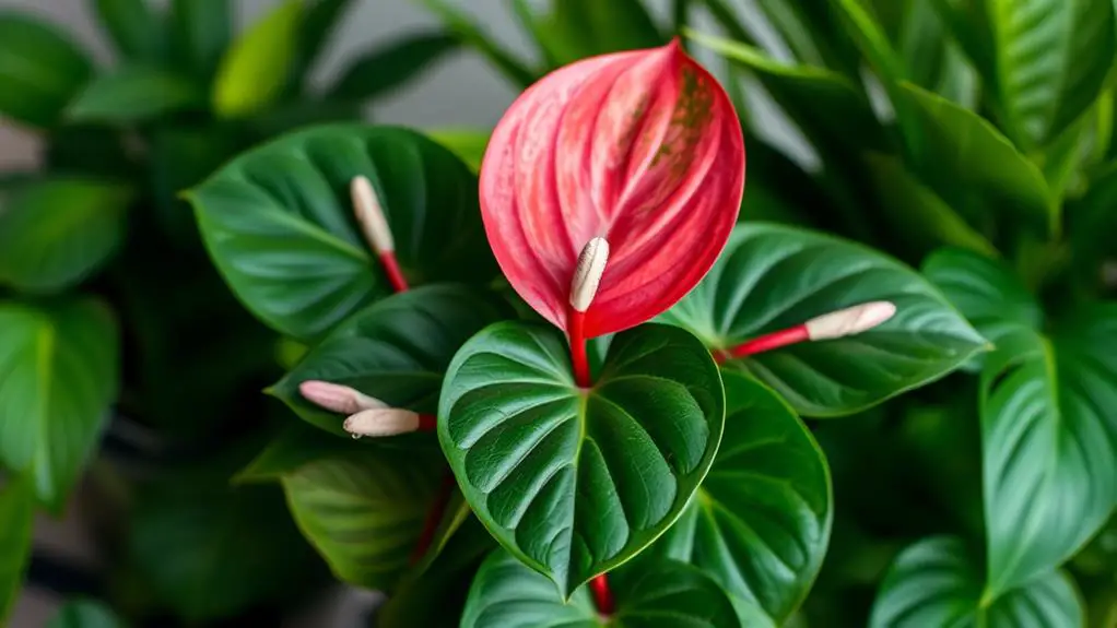 vibrant pink anthurium flower